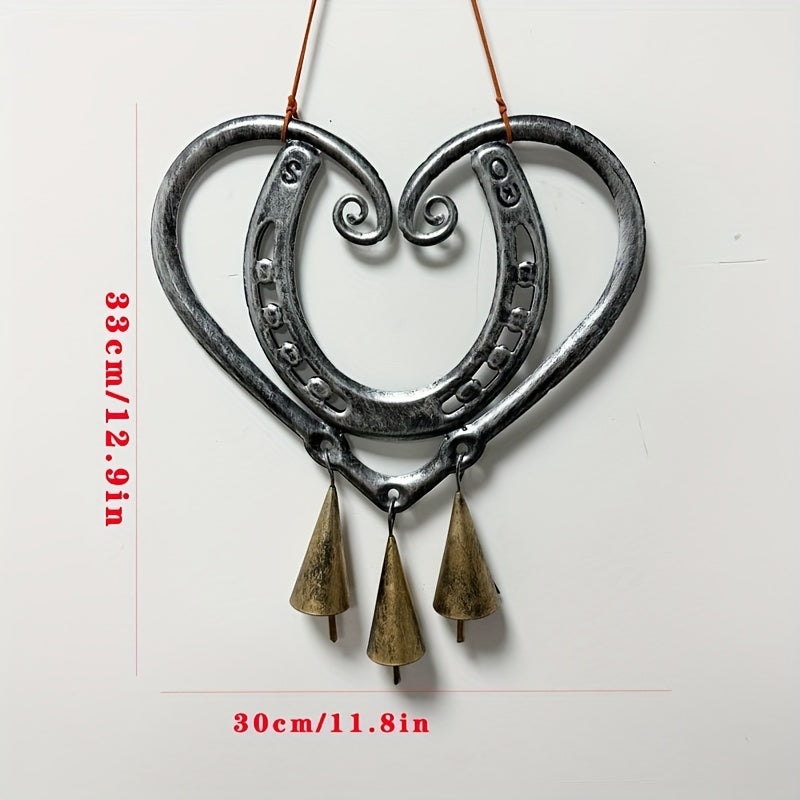 Lucky Horseshoe and Heart Windchime