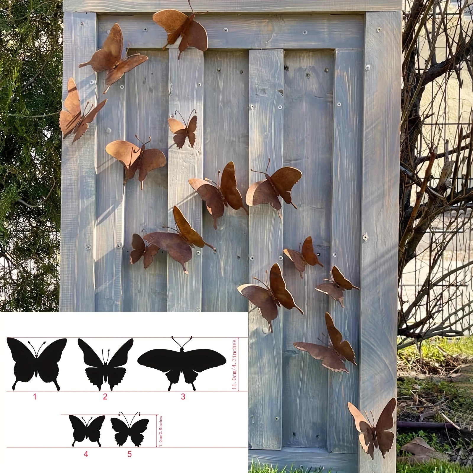 Rusted Butterfly Wall Tacks