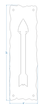 Plaque de poussée en fer à pointe de flèche authentique