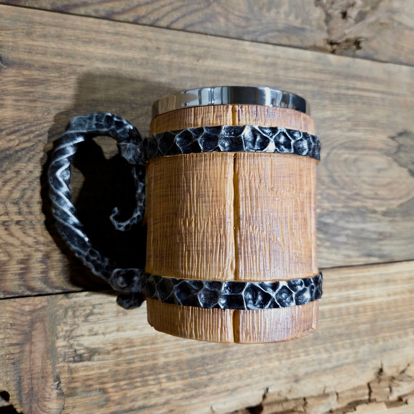 Tan Barrel Drinking Mug