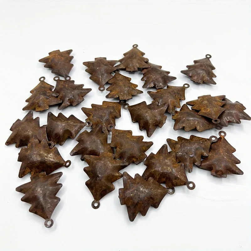 20pcs Rusty Christmas Tree Bells - Old West Iron