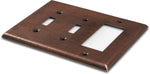 Triple Switch Hand Hammered Copper Toggle Rocker Combination Switch Plate Wall Plates & Covers Switch Plates & Outlet Covers
