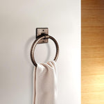 Hammered Copper Hand Towel Holder 7 - Inch Antique Copper Finish Towel Racks Bathroom Set