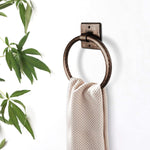 Hammered Copper Hand Towel Holder 7 - Inch Antique Copper Finish Towel Racks Bathroom Set