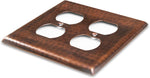 Pure Copper Hammered Double Duplex Wall Plate Wall Plates & Covers Switch Plates & Outlet Covers
