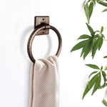 Hammered Copper Hand Towel Holder 7 - Inch Antique Copper Finish Towel Racks Bathroom Set