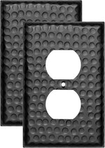 Hammered Black 1-Gang Duplex Outlet Plate