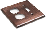 Hand Hammered Toggle and Duplex Combination Copper Switch Plate Wall Plates & Covers Switch Plates & Outlet Covers