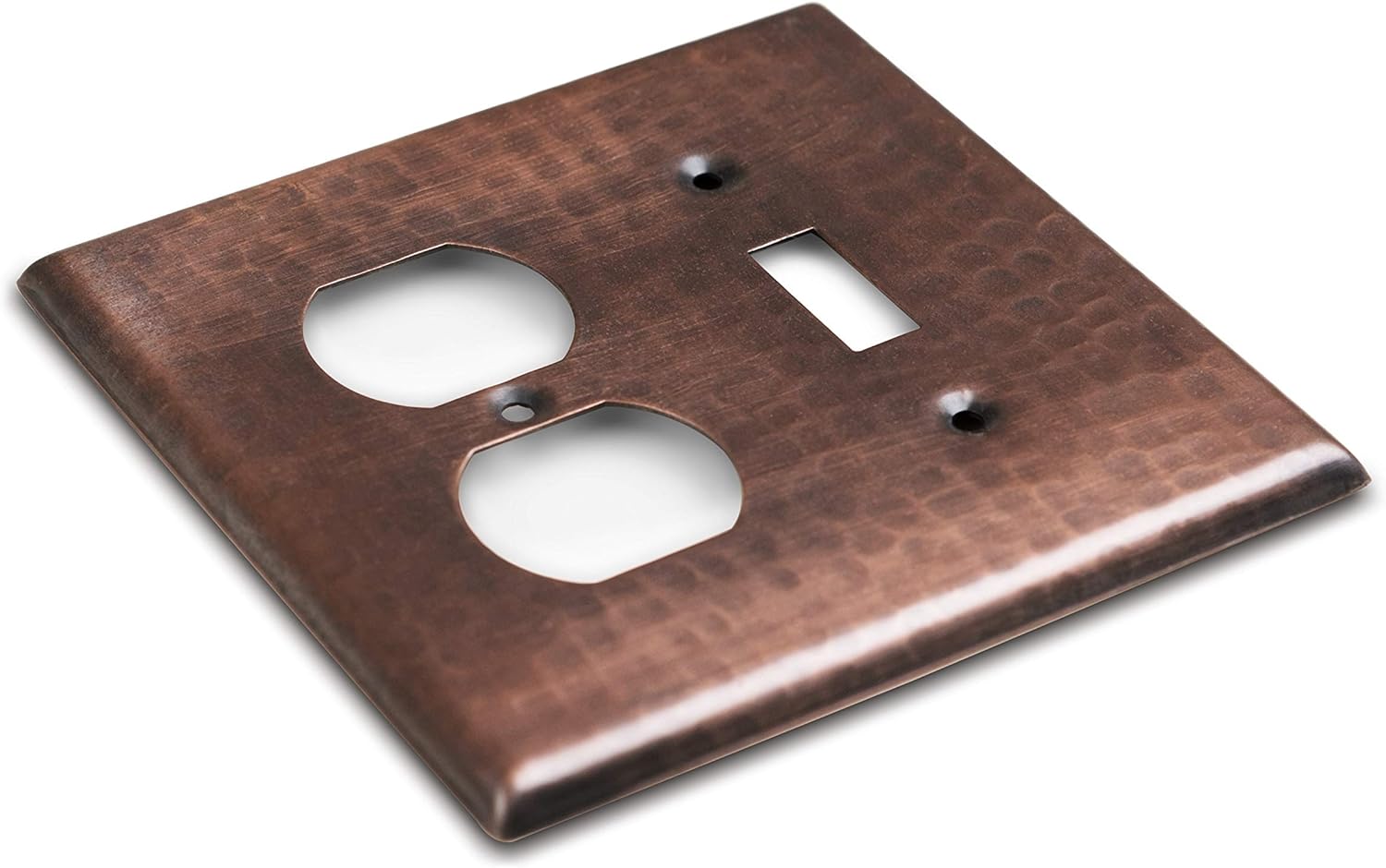 Hand Hammered Toggle and Duplex Combination Copper Switch Plate Wall Plates & Covers Switch Plates & Outlet Covers