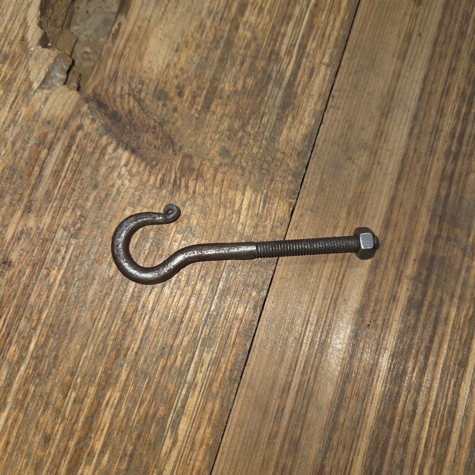Hook Bolt 1/4" diameter x 3 1/4" overall with 1 3/4" thread