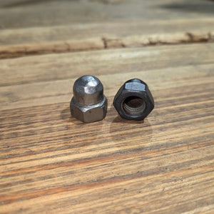 1/2" High Profile Hammered Acorn Nut - Black