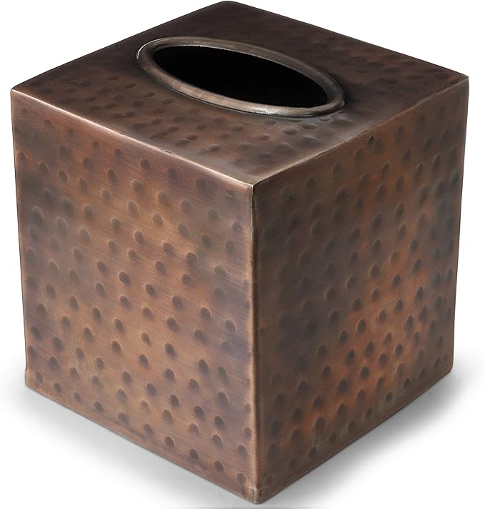 Decorative Hand Hammered Copper Tissue Box Facial Tissue Holders Decor