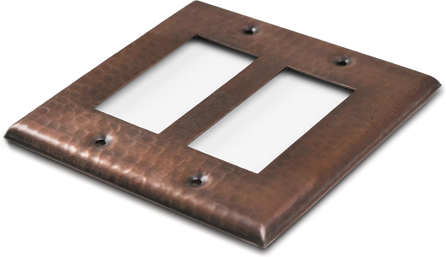 Double Rocker Hand Hammered Copper Switch Plate Wall Plates & Covers Switch Plates & Outlet Covers