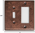 Hand Hammered Copper Toggle Rocker Combination Switch Plate Wall Plates & Covers Switch Plates & Outlet Covers