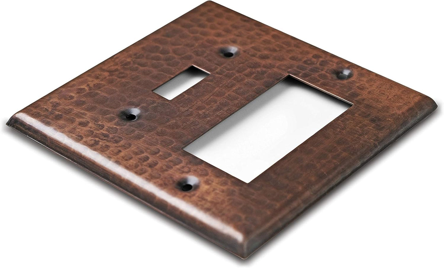 Hand Hammered Copper Toggle Rocker Combination Switch Plate