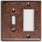 Hand Hammered Copper Toggle Rocker Combination Switch Plate Wall Plates & Covers Switch Plates & Outlet Covers