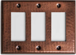 Pure Copper Hammered Triple Rocker Switch Plate Toggle Switch Plates Switch Plates & Outlet Covers
