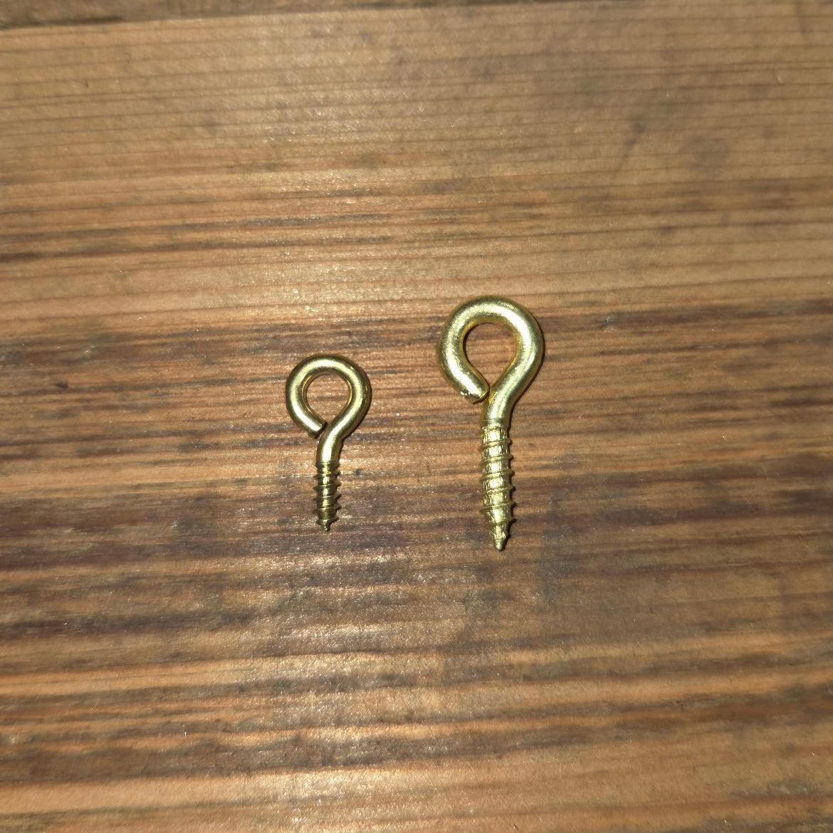 Set of 10 Brass Screw Eyes