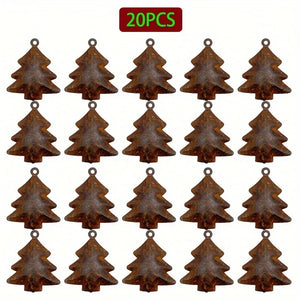 20pcs Rusty Christmas Tree Bells - Old West Iron