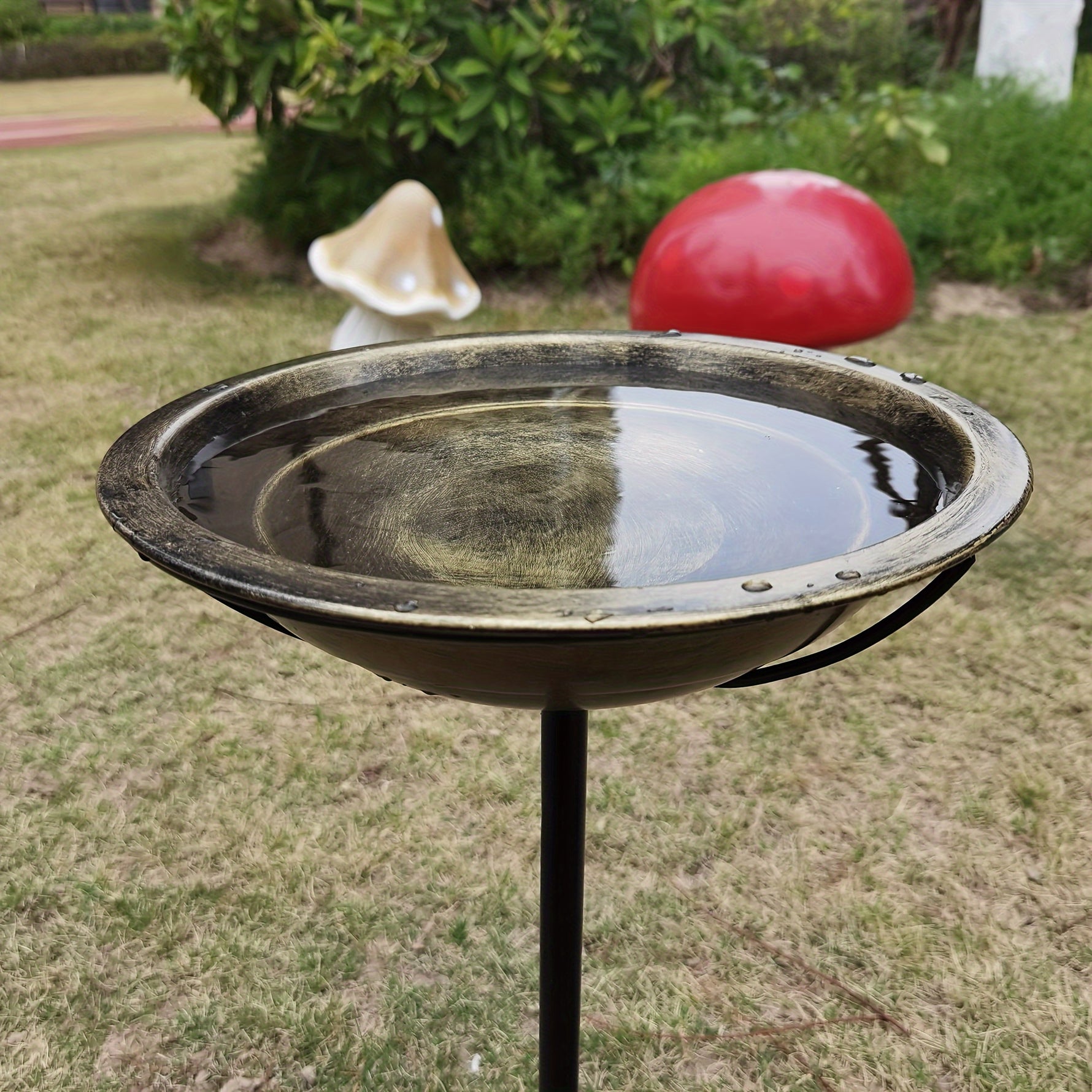 Hammered Copper Bird Fountain