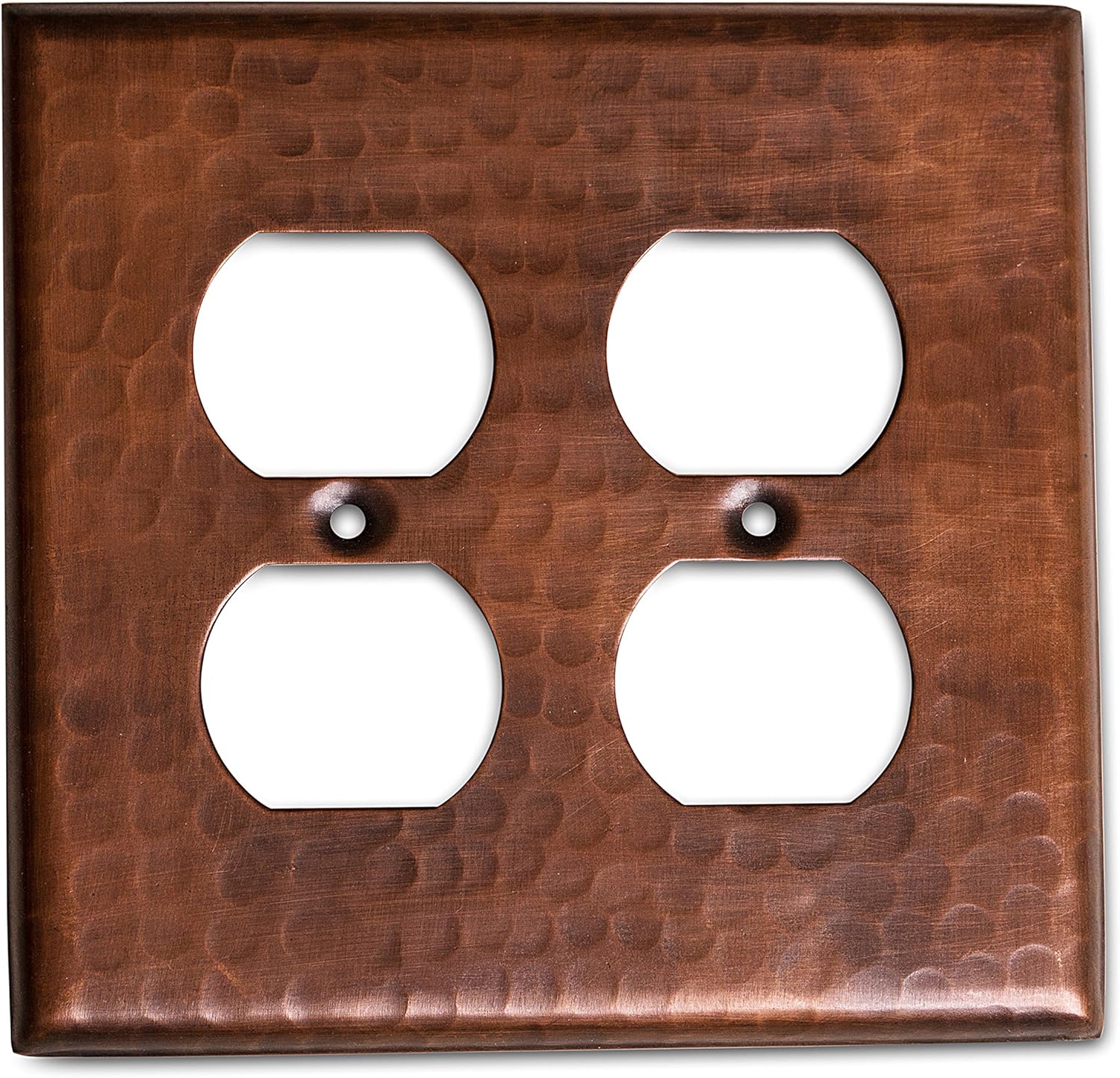 Pure Copper Hammered Double Duplex Wall Plate Wall Plates & Covers Switch Plates & Outlet Covers