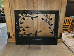Tree Branch Fireplace Surround with Ash Door Fireplace Andirons Fireplace Screen