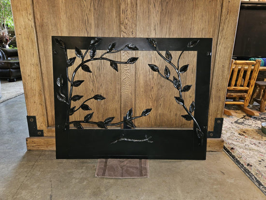 Tree Branch Fireplace Surround with Ash Door