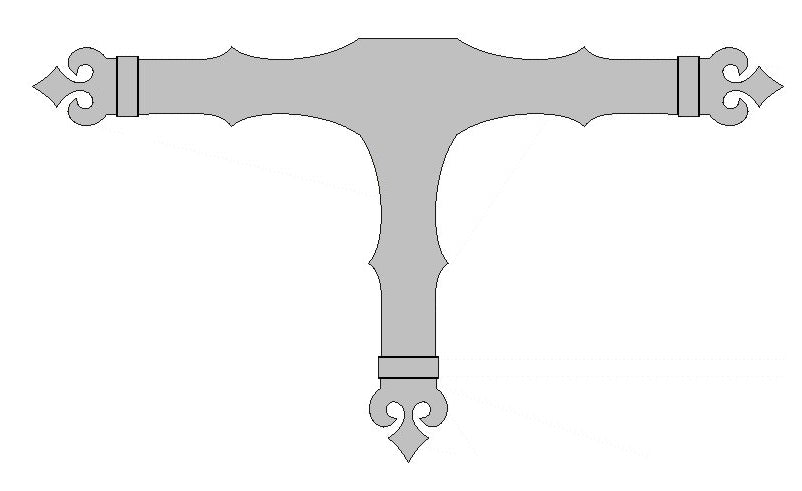 Baroque Iron T Face Plate Brackets & Reinforcement Braces T-Plate