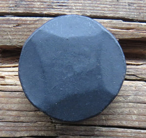 1 1/2" Round Flat Hammered Clavos, Black QTY (50) - Old West Iron