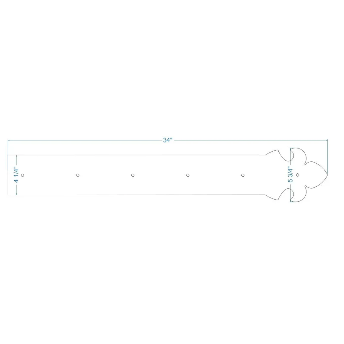 British Fleur De Lis Iron Garage Door Dummy Hinge Strap
