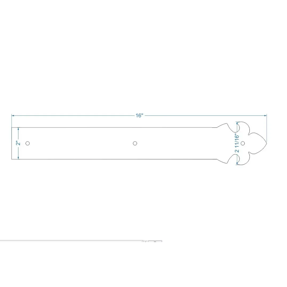 British Fleur De Lis Iron Garage Door Dummy Hinge Strap