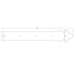 British Fleur De Lis Iron Garage Door Dummy Hinge Strap