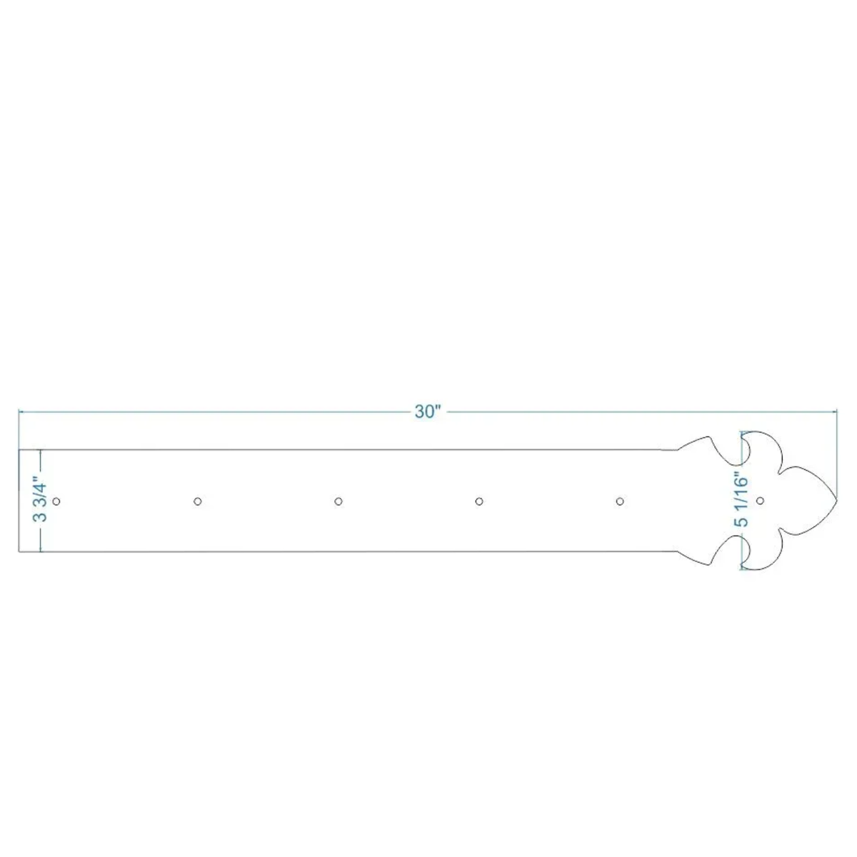 British Fleur De Lis Iron Garage Door Dummy Hinge Strap