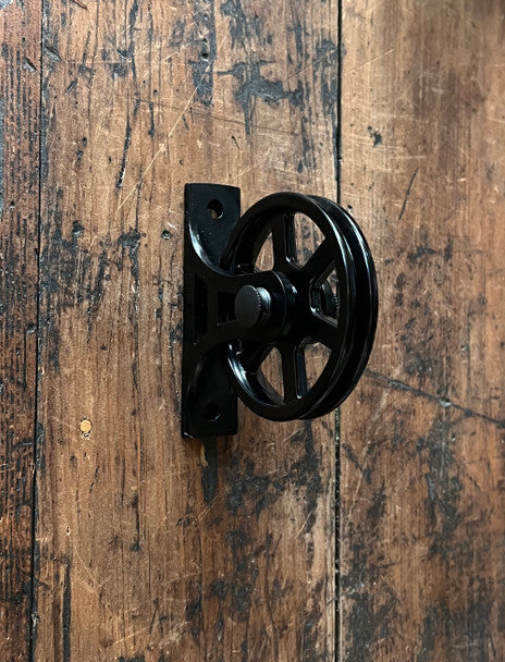 Pulley Wheel Bracket - Black finish -Surface Mount