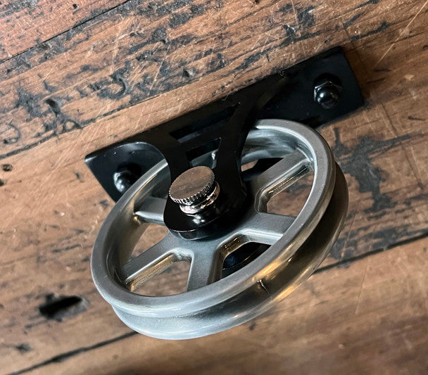 Pulley Wheel Bracket - Black finish -Surface Mount