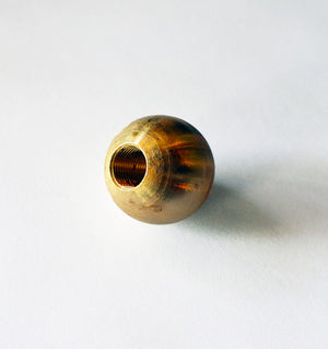 1" Ball - Brass - Threaded 3/8" Diameter Standard Lamp Thread