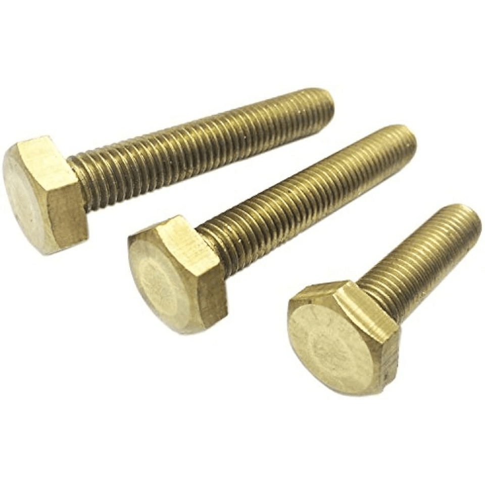 1/4"-20 Fully Threaded Hex Bolts, Brass (QTY 25, 50)