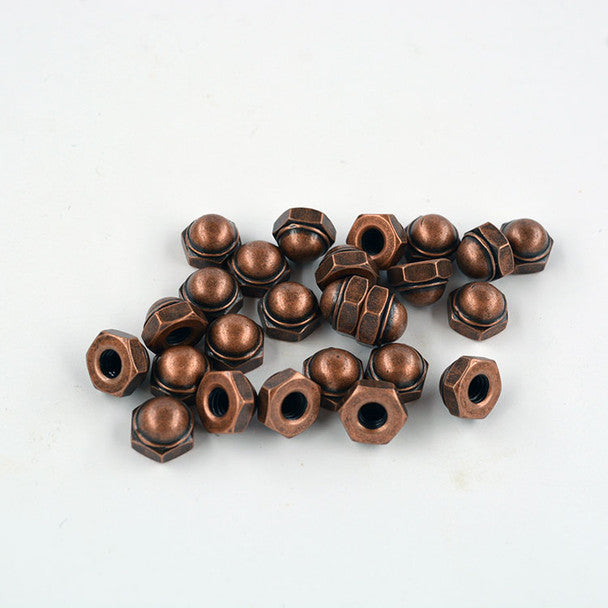 Cap Nut - Antique Copper Finish - Threaded 8-32