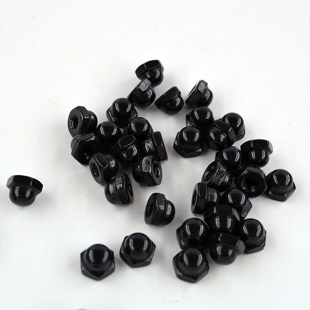 Cap Nut - Black Finish - Threaded 8-32