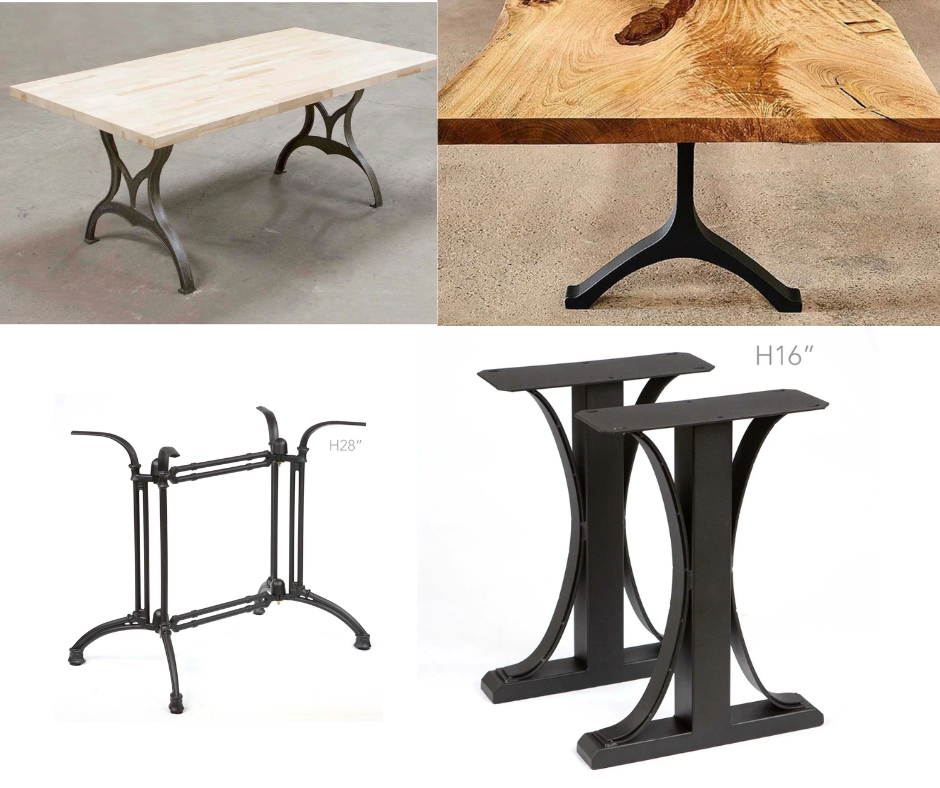 Durable and stylish cast iron table legs, perfect for industrial and rustic designs