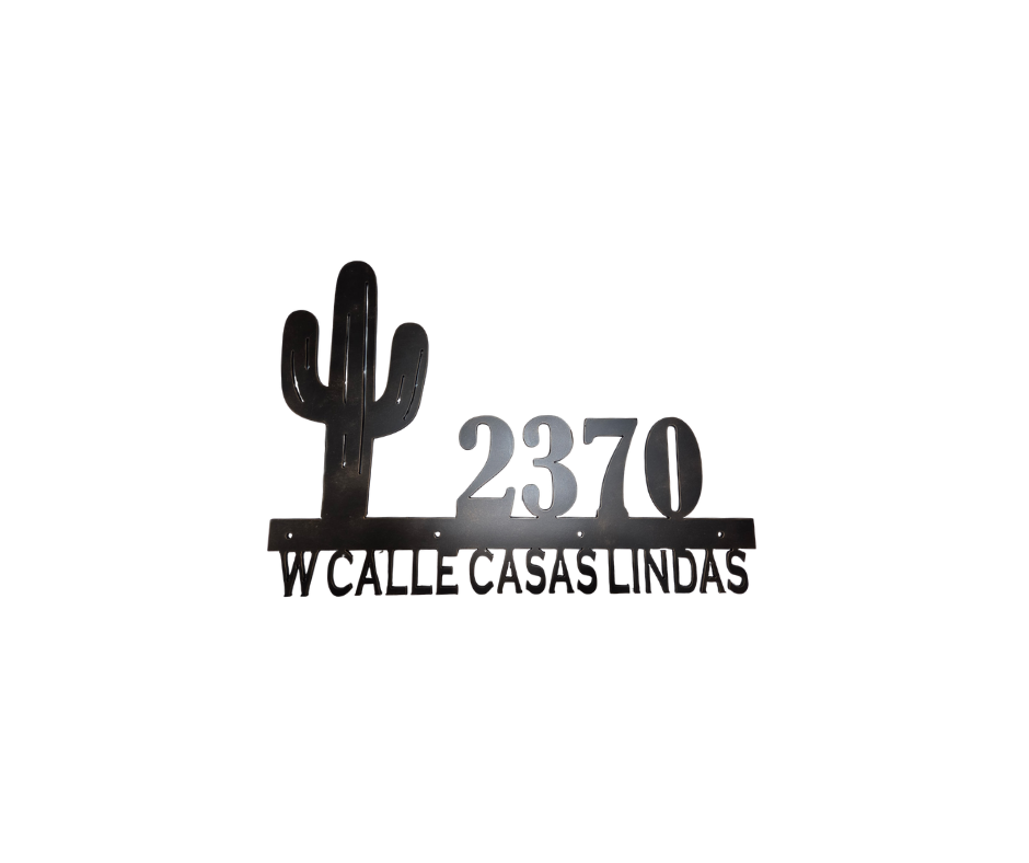Custom Cactus Address Sign