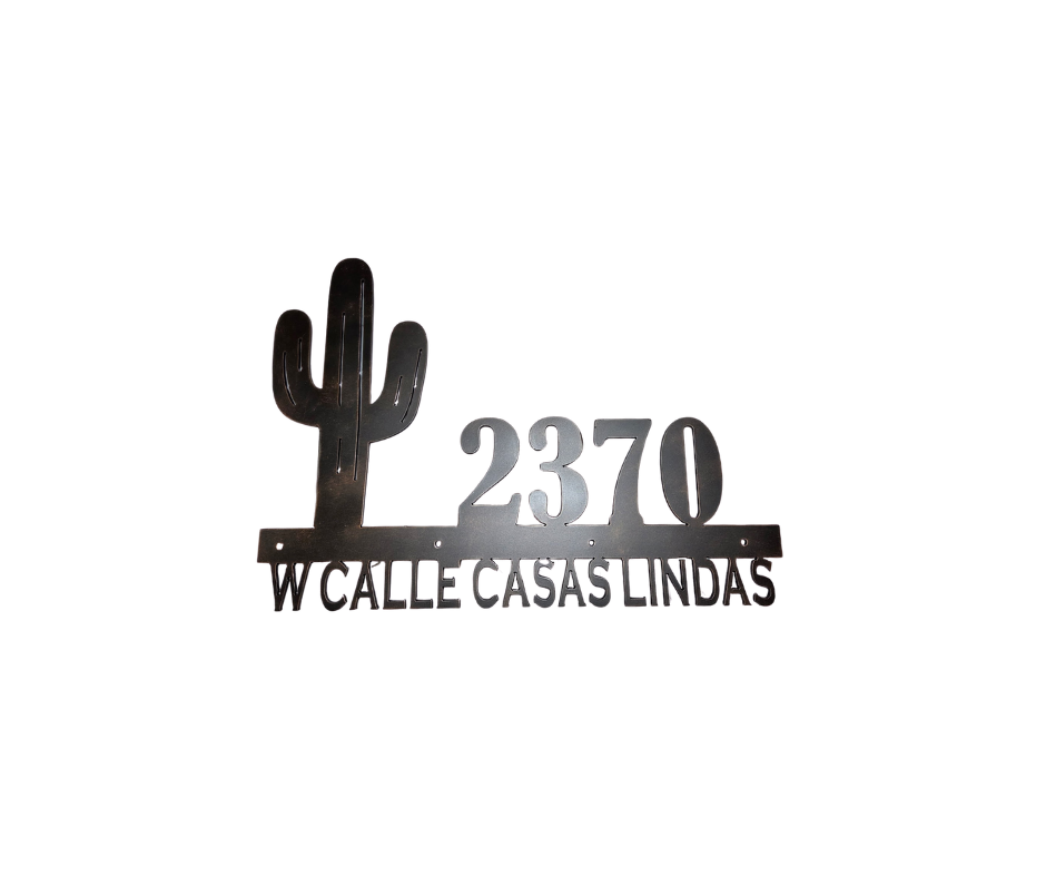 Custom Cactus Address Sign