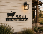 Long Horn Address Sign