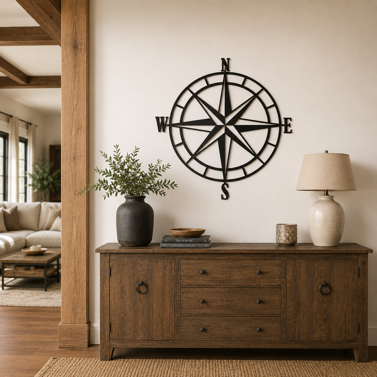 Compass Rose Metal Wall Art