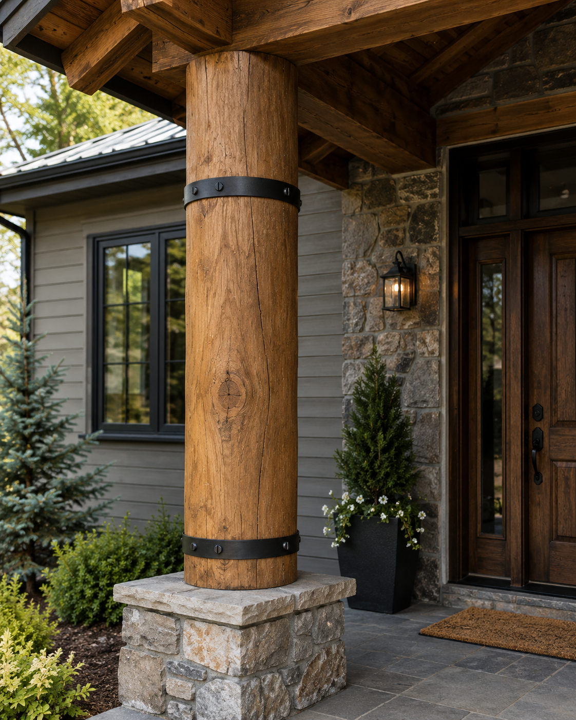 Decorative Log Band / Timber Accent Collar for Round Logs