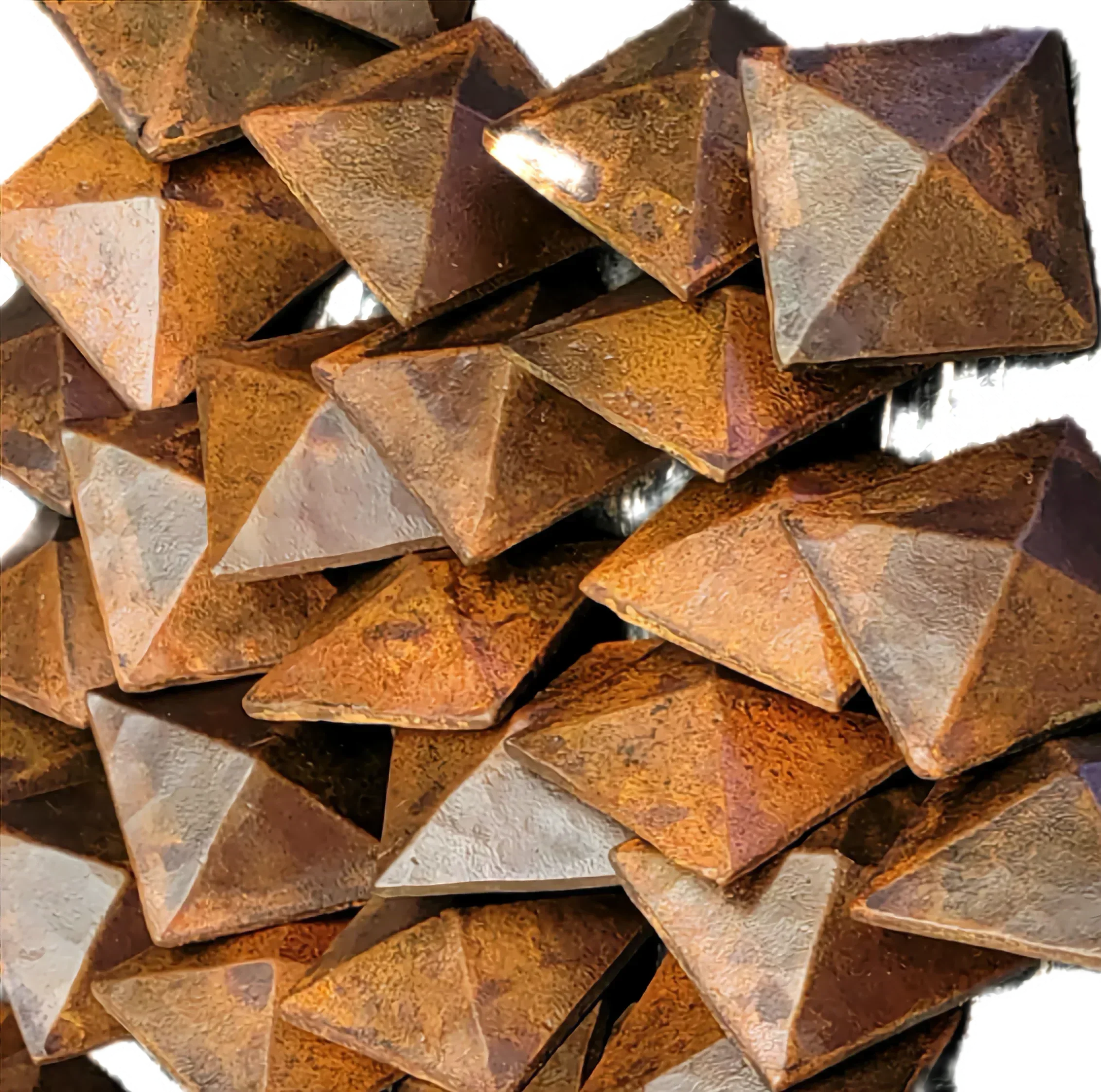 3/4" Square Hammered Pyramid Head Nails - Old West Iron