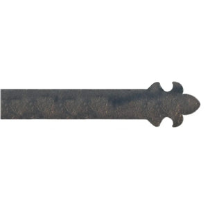 XL British Fleur De Lis Iron Faux Hinge Strap - Old West Iron