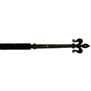 XL Florence Fleur De Lis Iron Faux Hinge Strap - Old West Iron