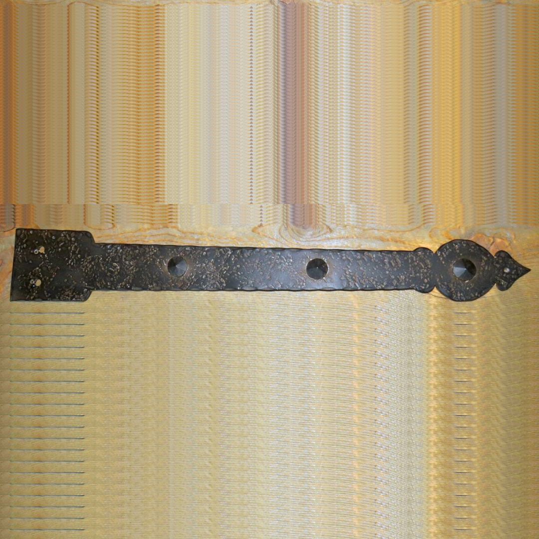 Tudor Revival Wrought Iron Functioning Hinge Strap
