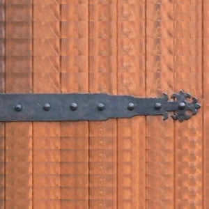 Portuguese Gothic Wrought Iron Garage Door Dummy Hinge Strap - Old West Iron